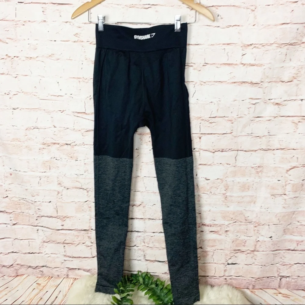 Gymshark Two Tone Gray Black Seamless Leggings Size XS
